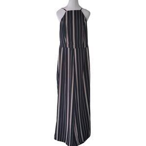 Japna‎ Size M	Striped Sleeveless High Neck Open Back Tie Detail Jumpsuit Casual